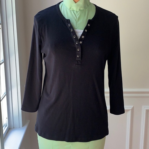 CROFT & BARROW Black Top - Picture 5 of 7